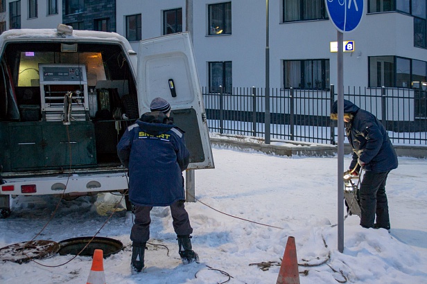 Обслуживание сетей канализации в микрорайоне «Солнечный». Телеинспекция и промывка сетей канализации.